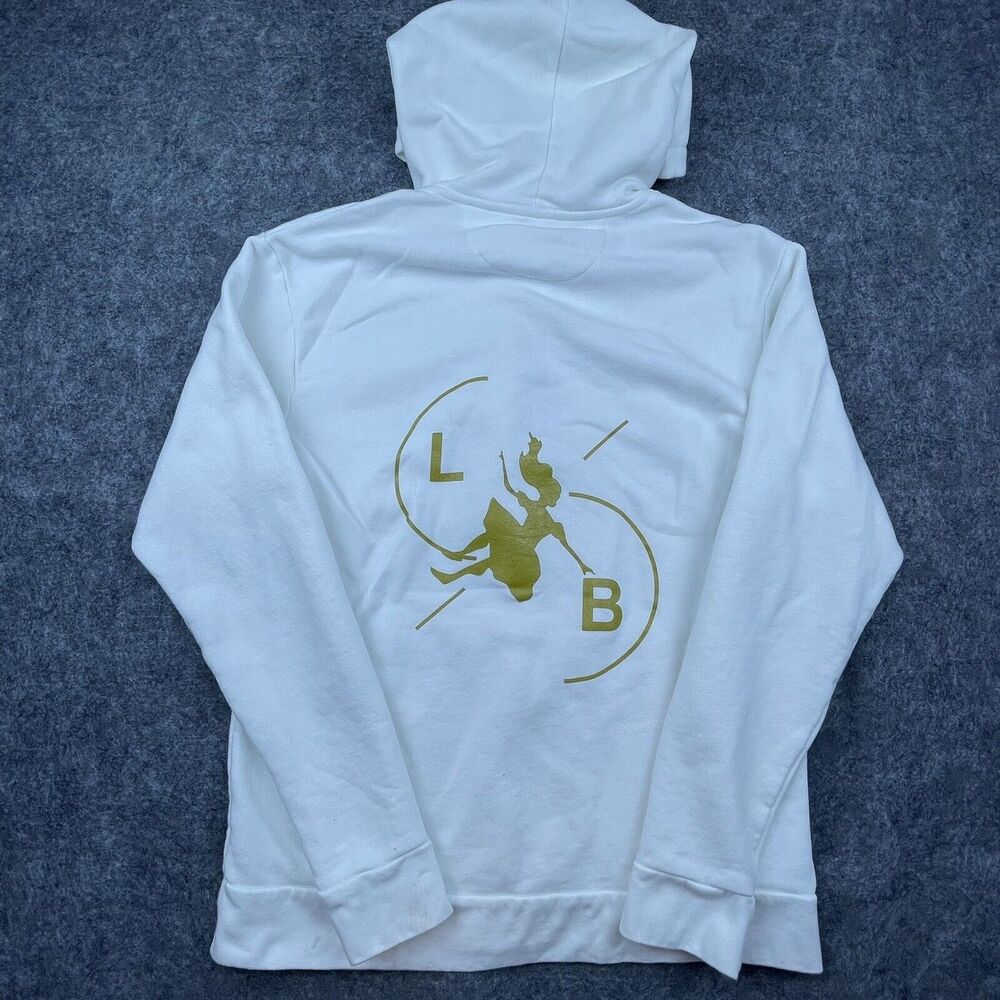 Next Level Alice Falling Hoodie Medium White Gold Girl Silhouette Rabbit Hole LB